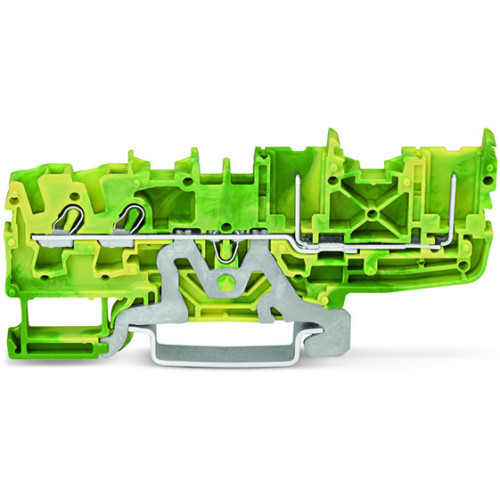 2-conductor/2-pin ground carrier terminal block, 2.5 mm&sup2;, for DIN-rail 35 x 15 and 35 x 7.5, green-yellow