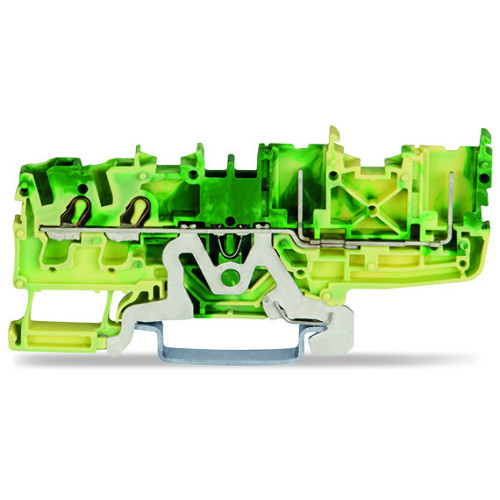 2-conductor/2-pin ground carrier terminal block, 2.5 mm&sup2;, suitable for Ex nA applications, green-yellow