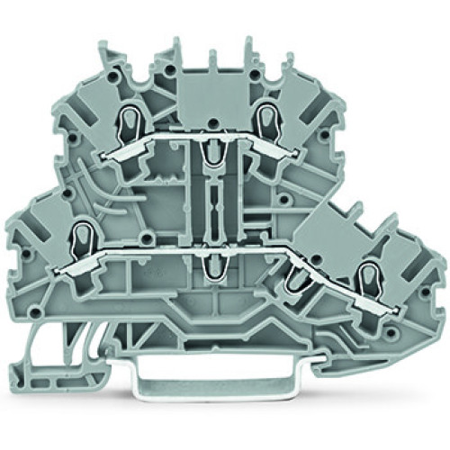 Double-deck terminal block, Through/through terminal block, L/L, gray