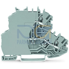 Double-deck terminal block, Through/through terminal block, with end plate, gray