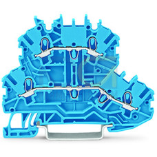 Double-deck terminal block, Through/through terminal block, N/N, blue