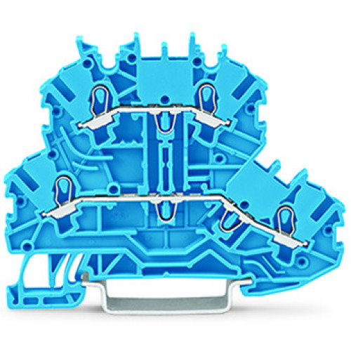 Double-deck terminal block, Through/through terminal block, N/N, blue