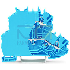 Double-deck terminal block, Through/through terminal block, with end plate, blue
