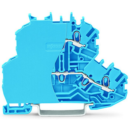 Double-deck terminal block, Through/through terminal block, with end plate, blue