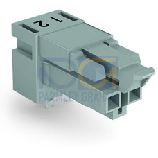 Socket for PCBs, angled, 2-pole, gray