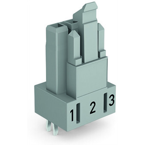 Socket for PCBs, straight, 3-pole, gray