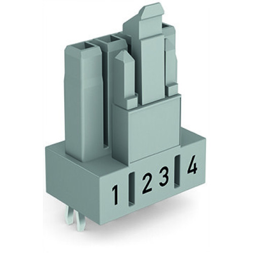 Socket for PCBs, straight, 4-pole, gray