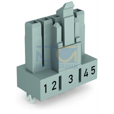 Socket for PCBs, straight, 5-pole, gray