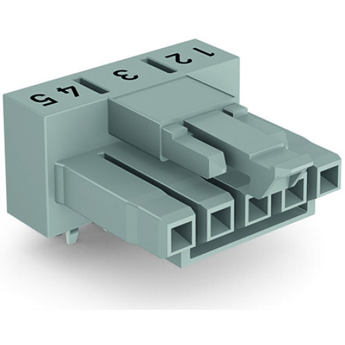 Socket for PCBs, angled, 5-pole, gray