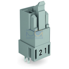 Plug for PCBs, straight, 2-pole, gray