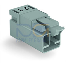 Plug for PCBs, angled, 2-pole, gray