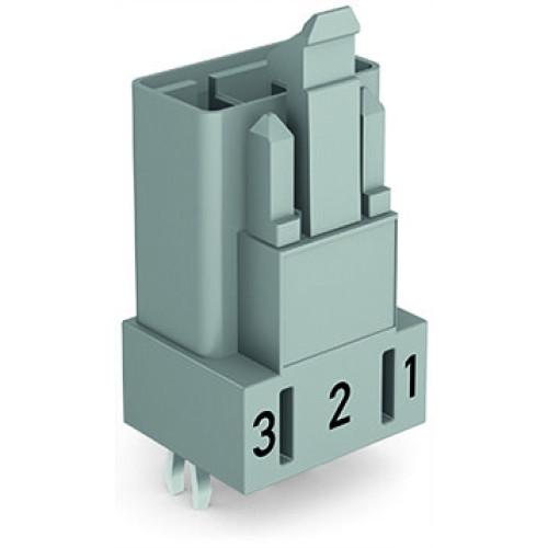 Plug for PCBs, straight, 3-pole, gray