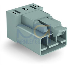 Plug for PCBs, angled, 3-pole, gray