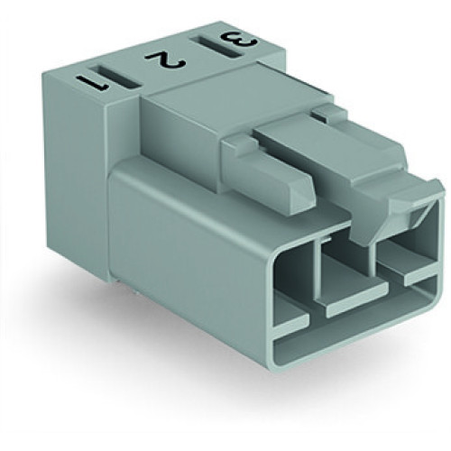 Plug for PCBs, angled, 3-pole, gray