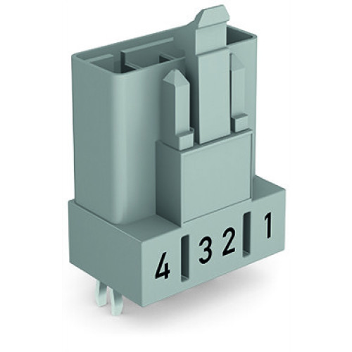 Plug for PCBs, straight, 4-pole, gray