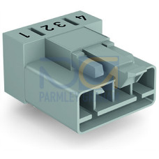 Plug for PCBs, angled, 4-pole, gray