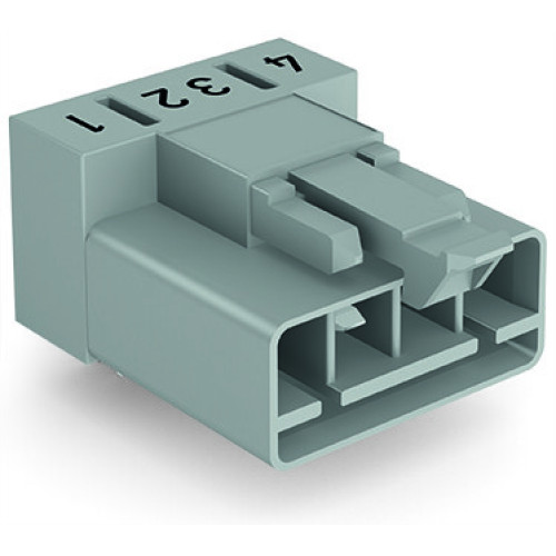 Plug for PCBs, angled, 4-pole, gray