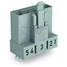 Plug for PCBs, straight, 5-pole, gray