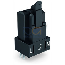 Socket for PCBs, straight, 3-pole, black