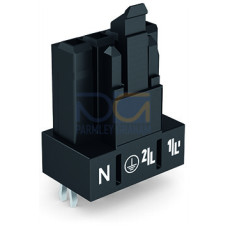 Socket for PCBs, straight, 4-pole, black