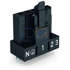 Socket for PCBs, straight, 5-pole, black
