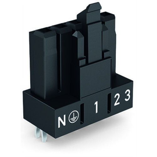Socket for PCBs, straight, 5-pole, black
