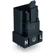 Plug for PCBs, straight, 3-pole, black