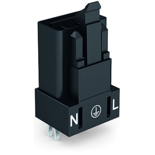 Plug for PCBs, straight, 3-pole, black