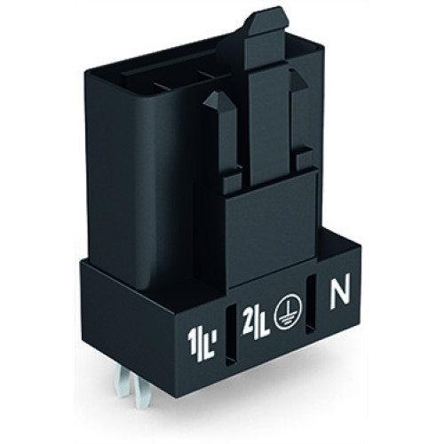 Plug for PCBs, straight, 4-pole, black