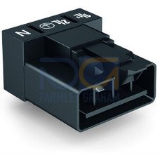 Plug for PCBs, angled, 4-pole, black