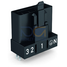 Plug for PCBs, straight, 5-pole, black