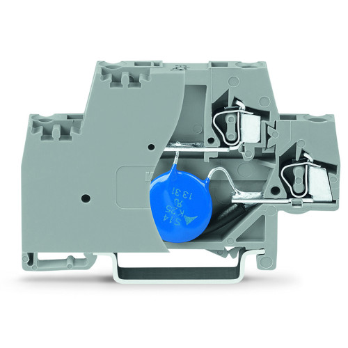 Component terminal block, double-deck, with end plate, gray