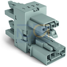 3-way distribution connector, 4-pole, Cod. B, gray