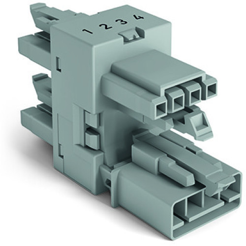 3-way distribution connector, 4-pole, Cod. B, gray