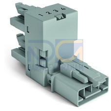 h-distribution connector, 4-pole, Cod. B, gray