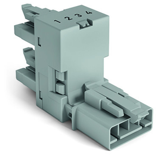 h-distribution connector, 4-pole, Cod. B, gray