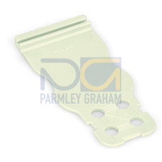 Strain relief plate, for female and male connectors, 30 mm wide, light gray