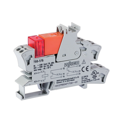 Relay module, Nominal input voltage: 230 VAC, 2 changeover contacts, gray