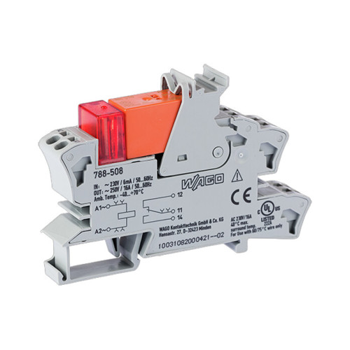 Relay module, Nominal input voltage: 230 VAC, 1 changeover contact, gray