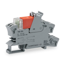 Relay Socket with Relay and Status,  1 Changeover Contact (1 U) 24 VDC Gray, (16A )