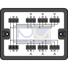 Distribution box, Single-phase current (230 V), 1 input, black