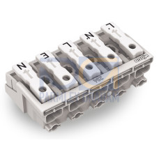 Lighting connector, push-button, external, without ground contact, white