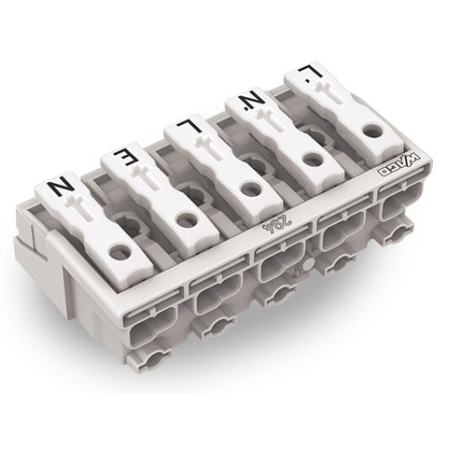 Lighting connector, push-button, external, without ground contact, white