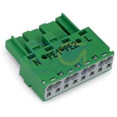 Socket, 4-pole, Cod. Q, green