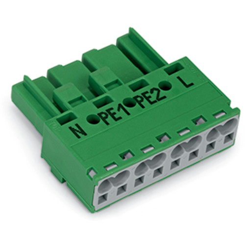 Socket, 4-pole, Cod. Q, green