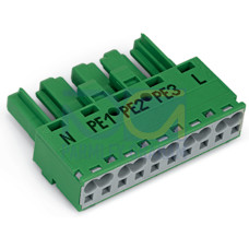 Socket, 5-pole, Cod. Q, green