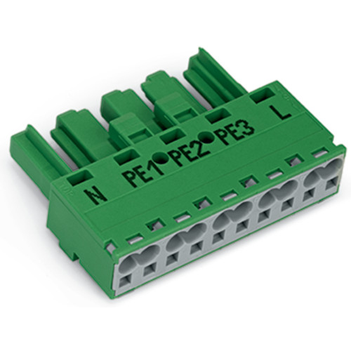 Socket, 5-pole, Cod. Q, green