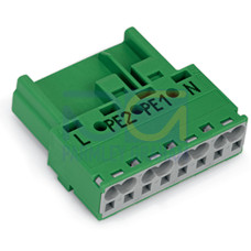 Plug, 4-pole, Cod. Q, green