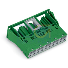 Snap-in socket, 5-pole, Cod. Q, green