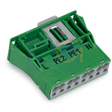 Snap-in plug, 4-pole, Cod. Q, green